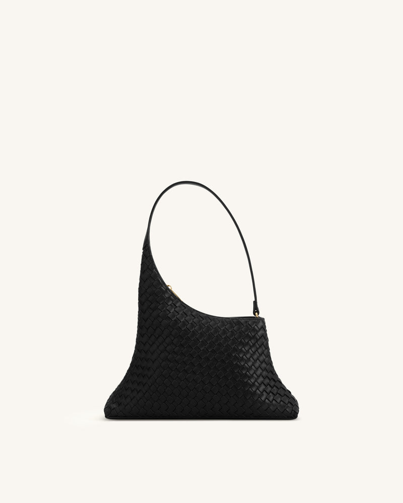 Lyra Woven Shoulder Bag - Black