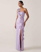 Orchid Embellished Cutout Slit Maxi Dress - Light Purple
