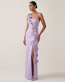 Orchid Embellished Cutout Slit Maxi Dress - Light Purple