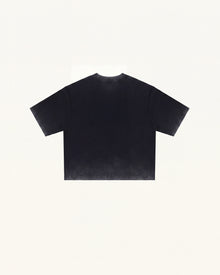Cherish Crystal Bow Boxy Tee - Faded Black