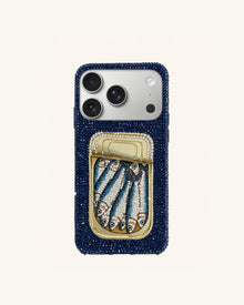 Sardine Tin Artificial Crystal Phone Case - Blue