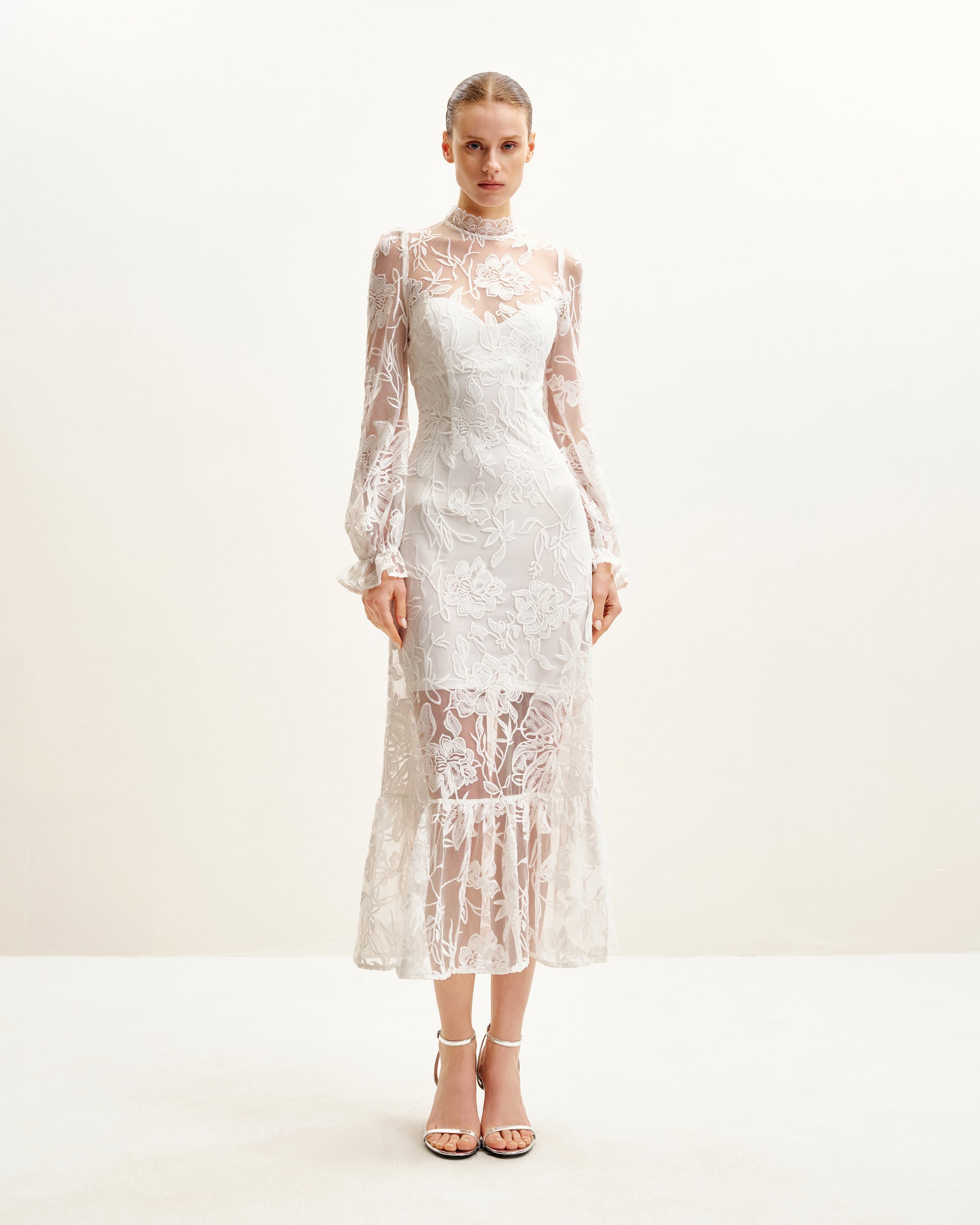 Elegant Lace Midi Dress