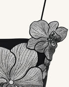 Orchid Appliqué Mini Dress - Black/Silver