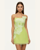 Orchid Appliqué Mini Dress - Green