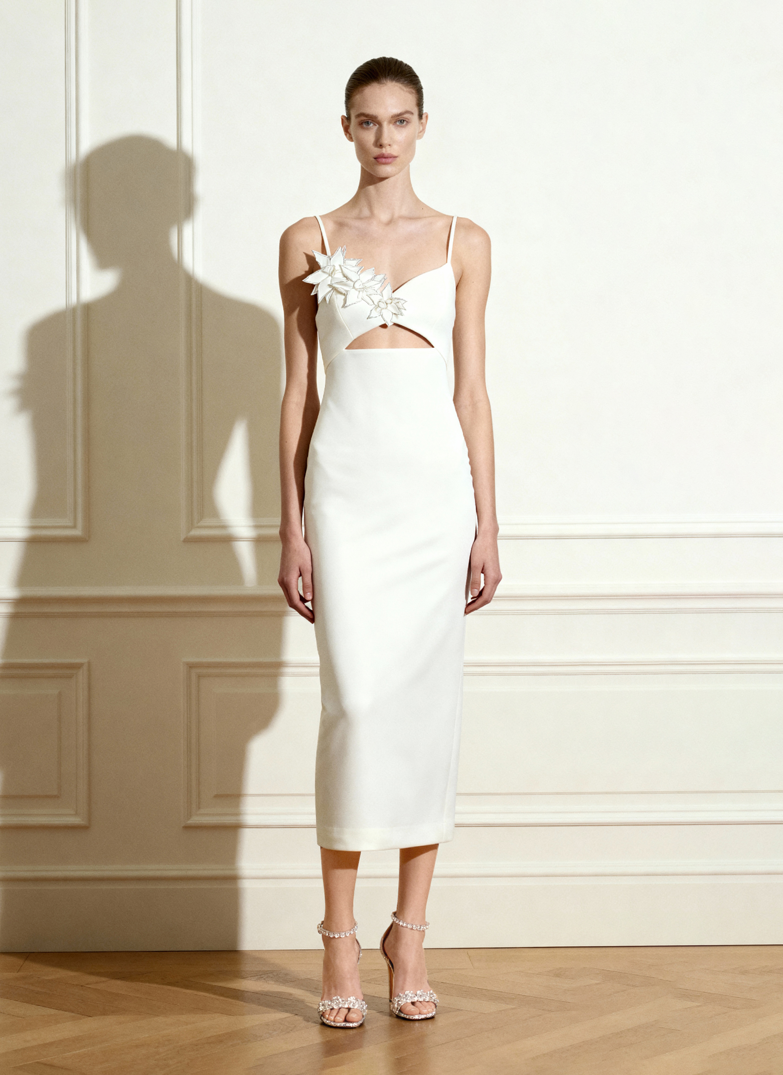 Bloom-Cut Contour Dress - White