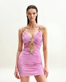 Mini Dress with Star Details - Pink