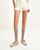 Caitlin Lace-up Ballerina Sneakers  - Beige