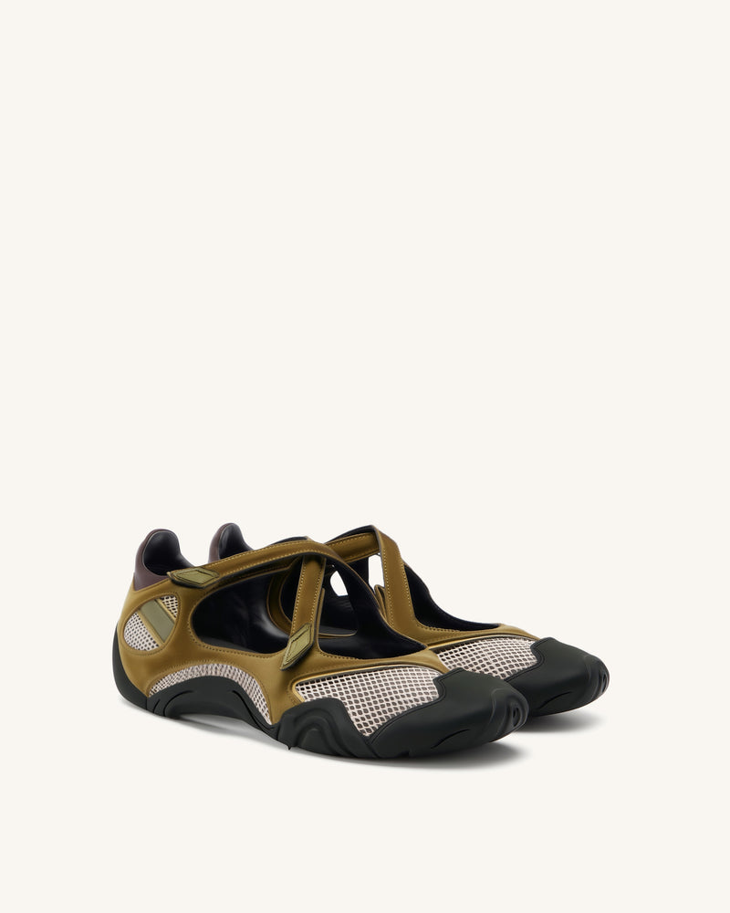 Caitlin Mesh Cut-out Sneakers - Brown