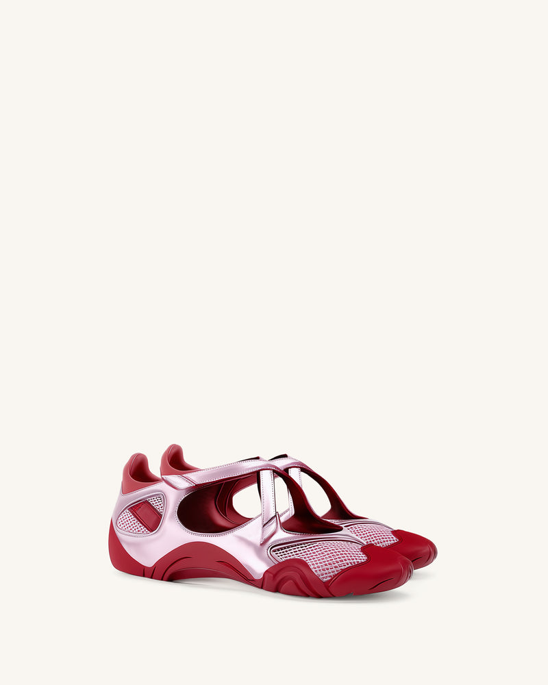 Caitlin Mesh Cut-out Sneakers - Pink