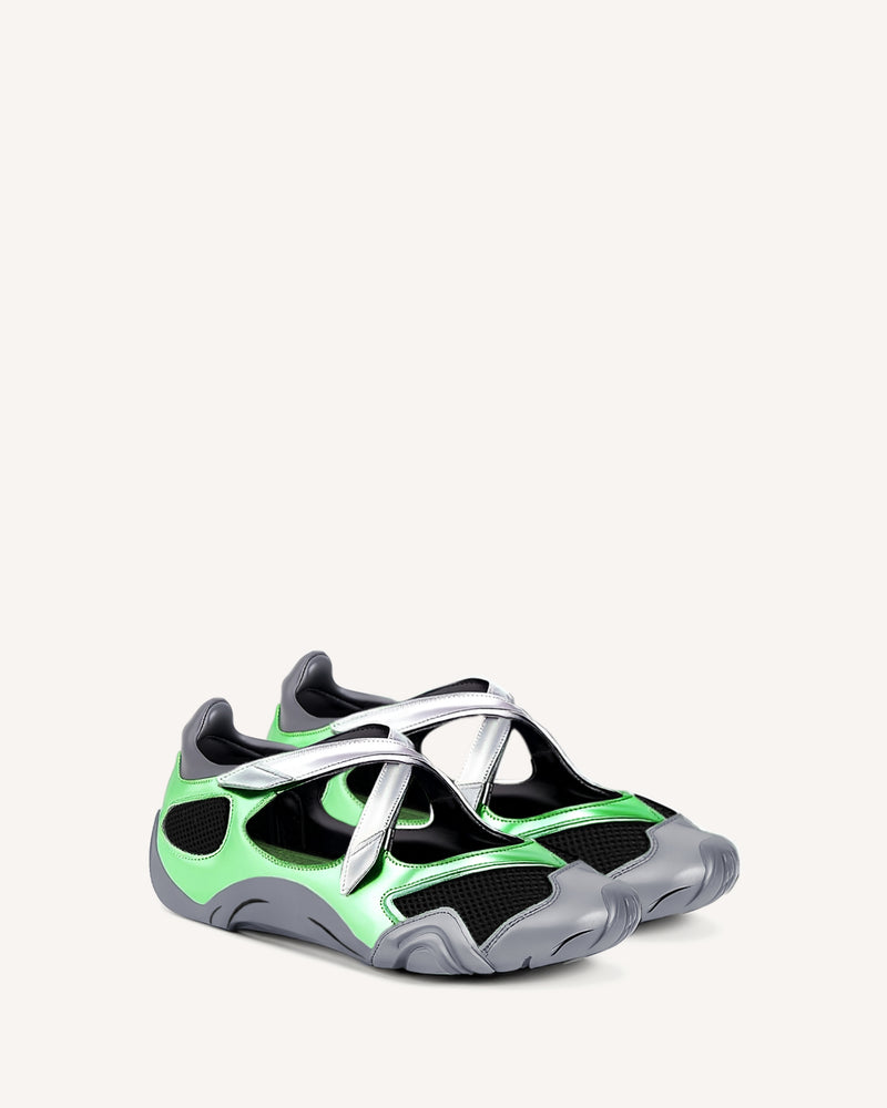 Caitlin Mesh Cut-out Sneakers - Green