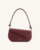 Addisyn Weave Texture Top Handle Bag - Burgundy