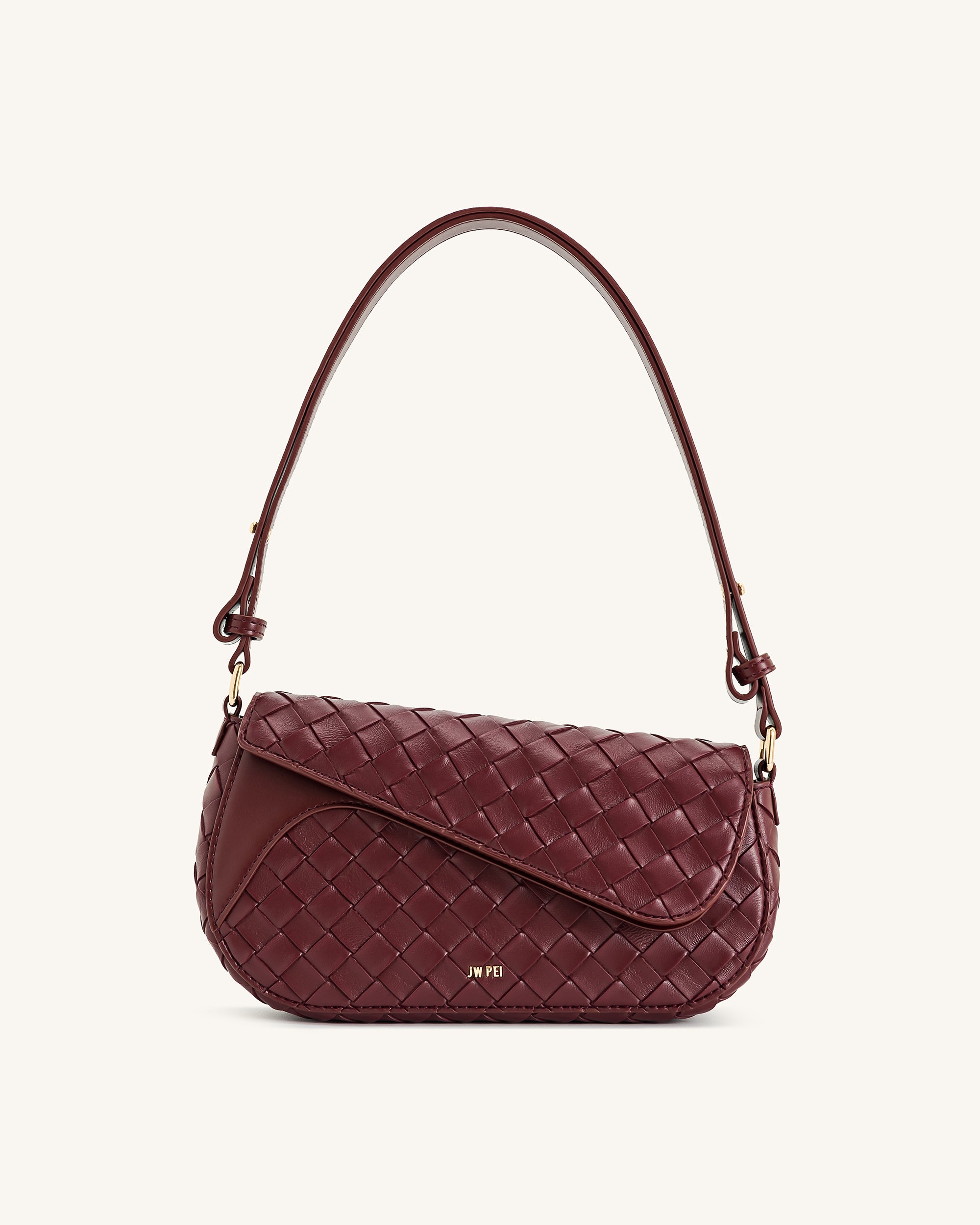 Addisyn Weave Texture Top Handle Bag - Burgundy