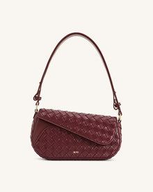 Addisyn Weave Texture Top Handle Bag - Burgundy
