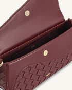 Addisyn Weave Texture Top Handle Bag - Burgundy