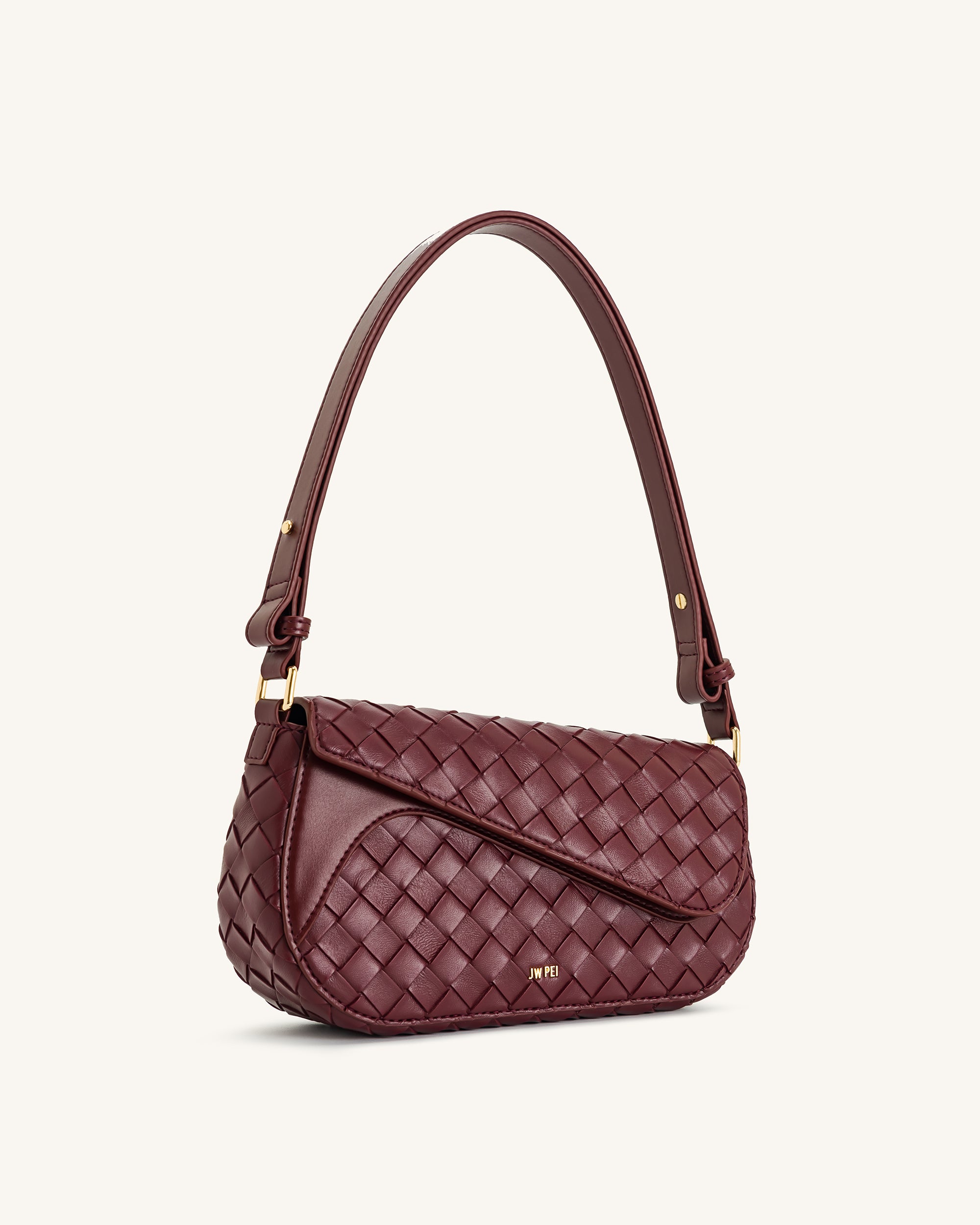 Addisyn Weave Texture Top Handle Bag - Burgundy