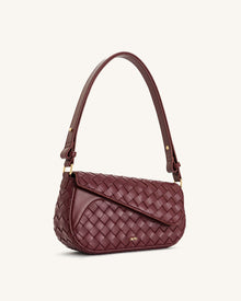 Addisyn Weave Texture Top Handle Bag - Burgundy