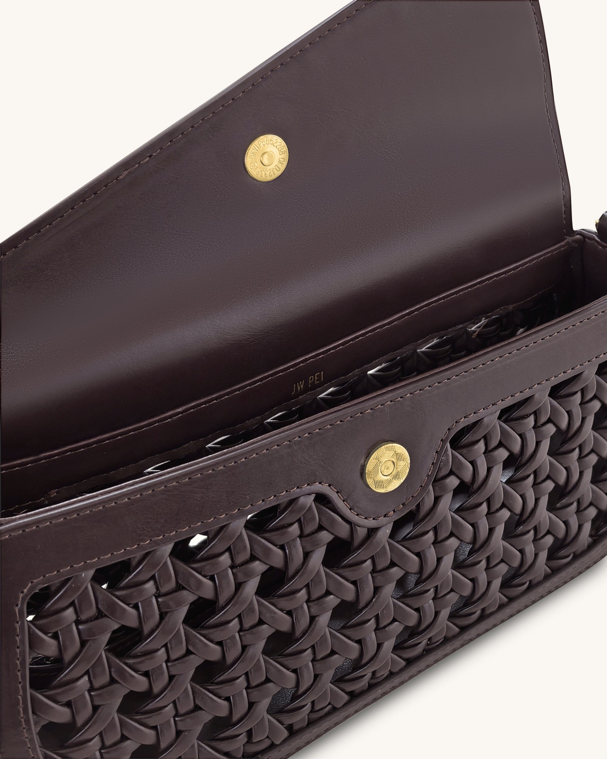 Addisyn Cutout Woven Shoulder Bag - Burgundy