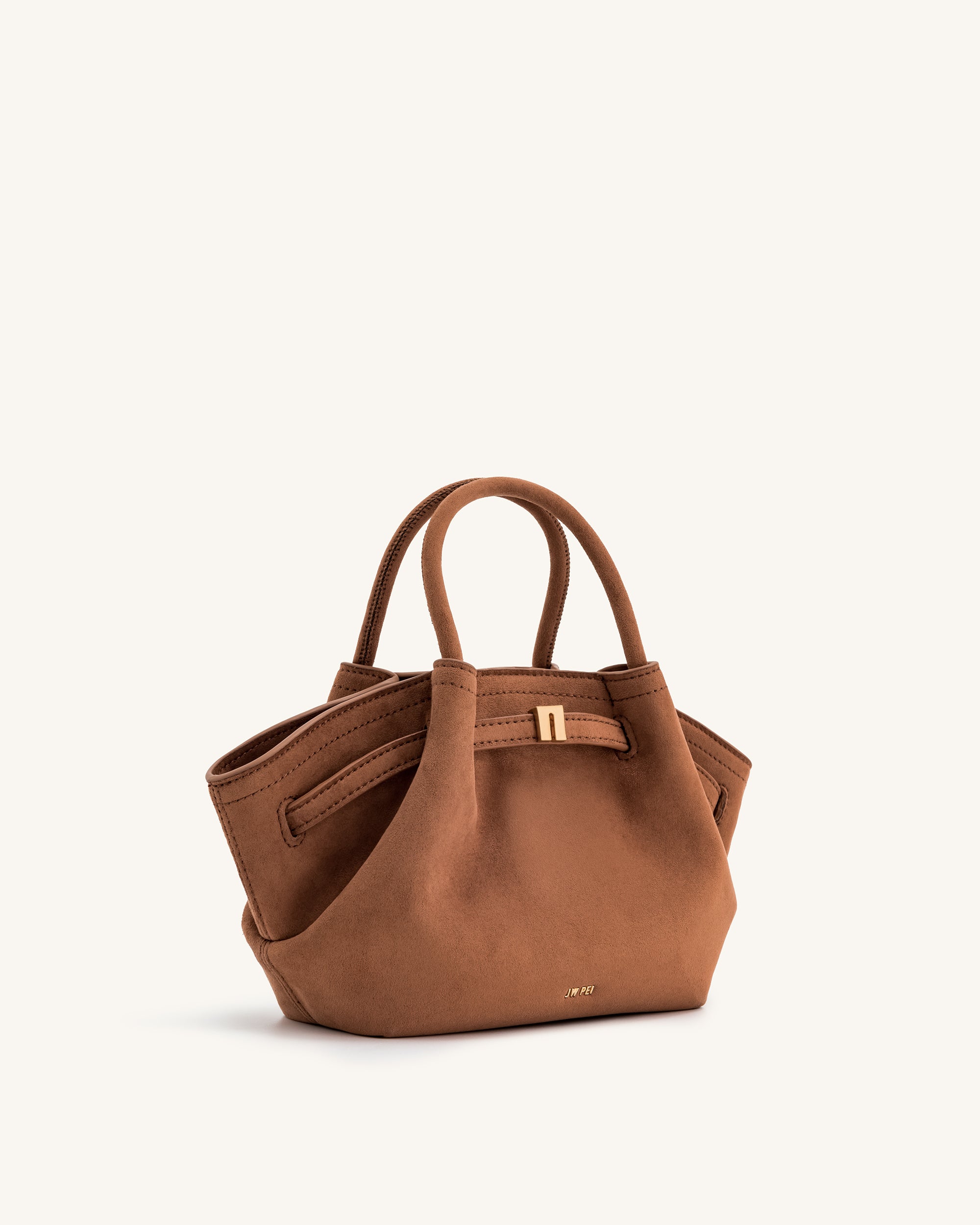 Hana Mini Faux Suede Tote Bag - Brown | JW PEI