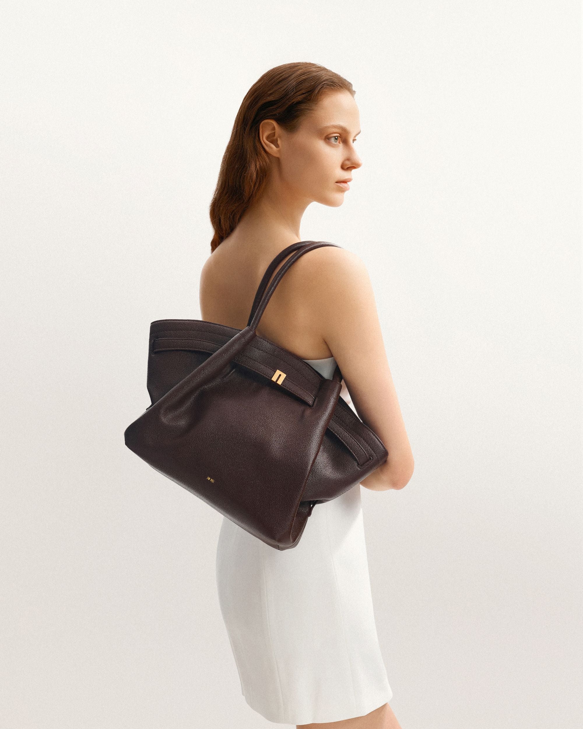 Hana Medium Tote Bag - Dark Brown | JW PEI
