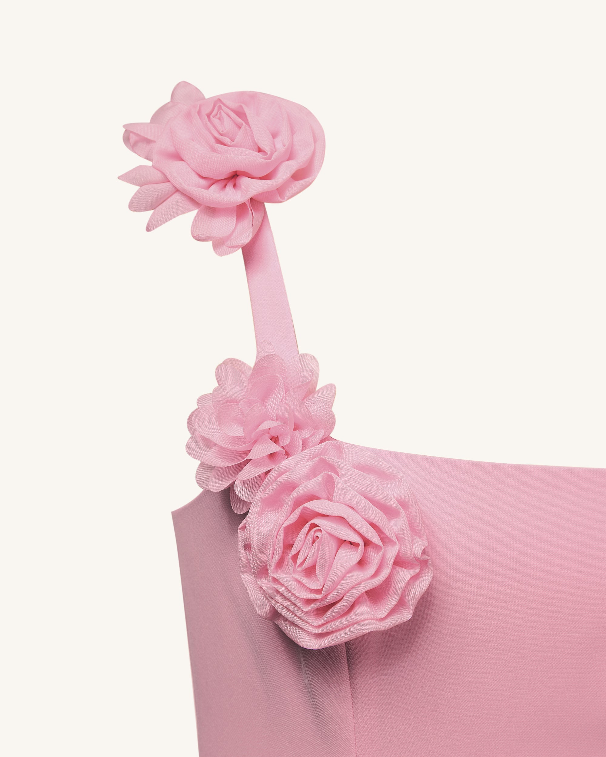 Elaina Pink Rosette Applique Mini Dress-Pink | JW PEI