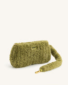 Eva Faux Fur Fabric Shoulder Bag - Pea Green