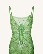 Dragonfly Totem Maxi Dress - Green
