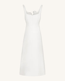 3D Vine-Appliqué Asymmetric Sweetheart Gown - White