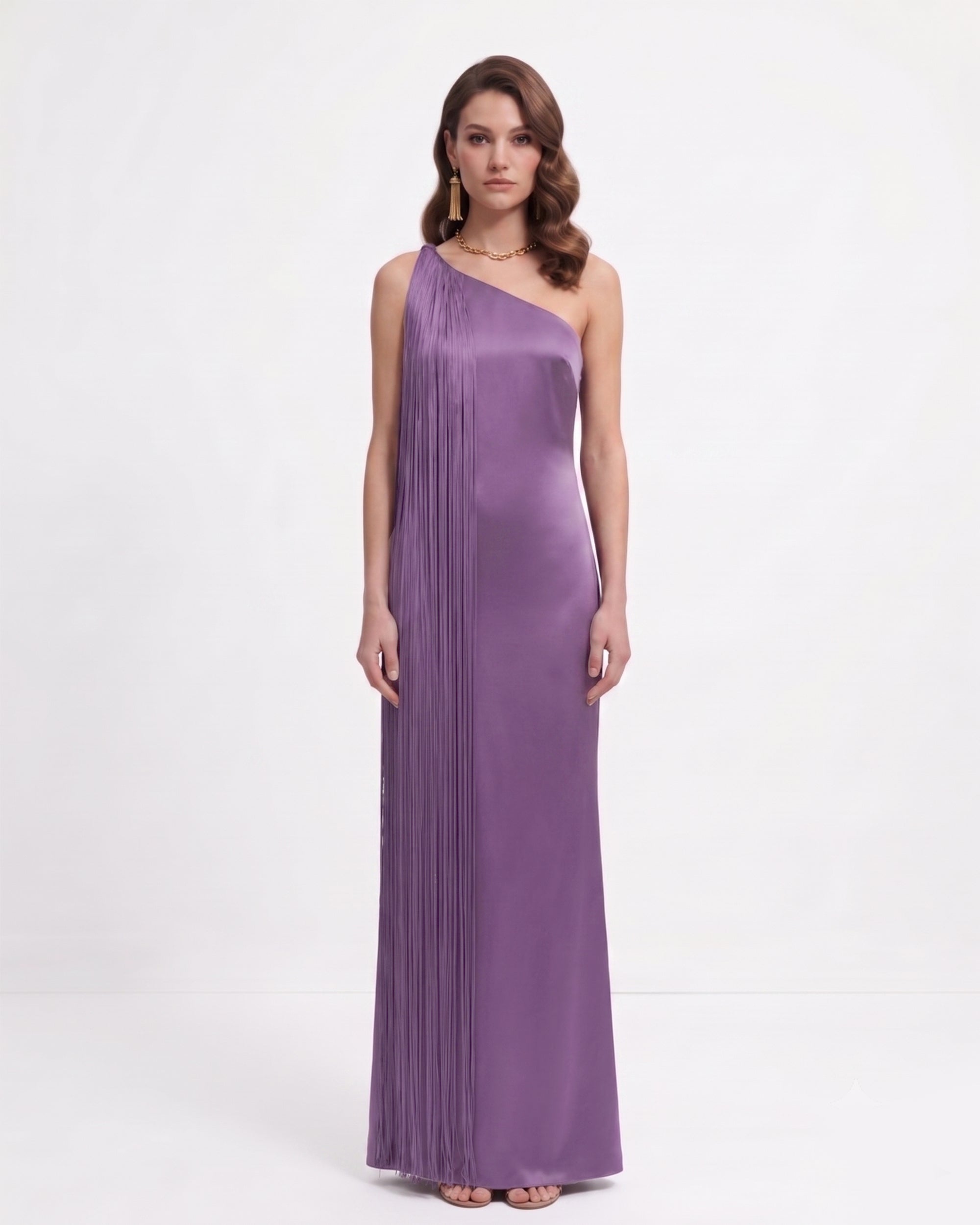purple fringe maxi dress UYAI Sequin Fringe Maxi Dress in PURPLE OFUURE