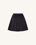 Satin Pleated Mini Skirt - Black