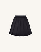 Satin Pleated Mini Skirt - Black
