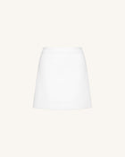 Tailored Straight Mini Skirt - White