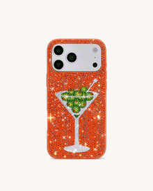 Olive Martini Artificial Crystal Phone Case - Orange