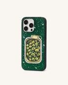 Olive Tin Artificial Crystal Phone Case - Green