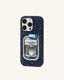Coffee Tin Artificial Crystal Phone Case - Blue