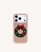 Holiday Wreath Bling Phone Case - Gold