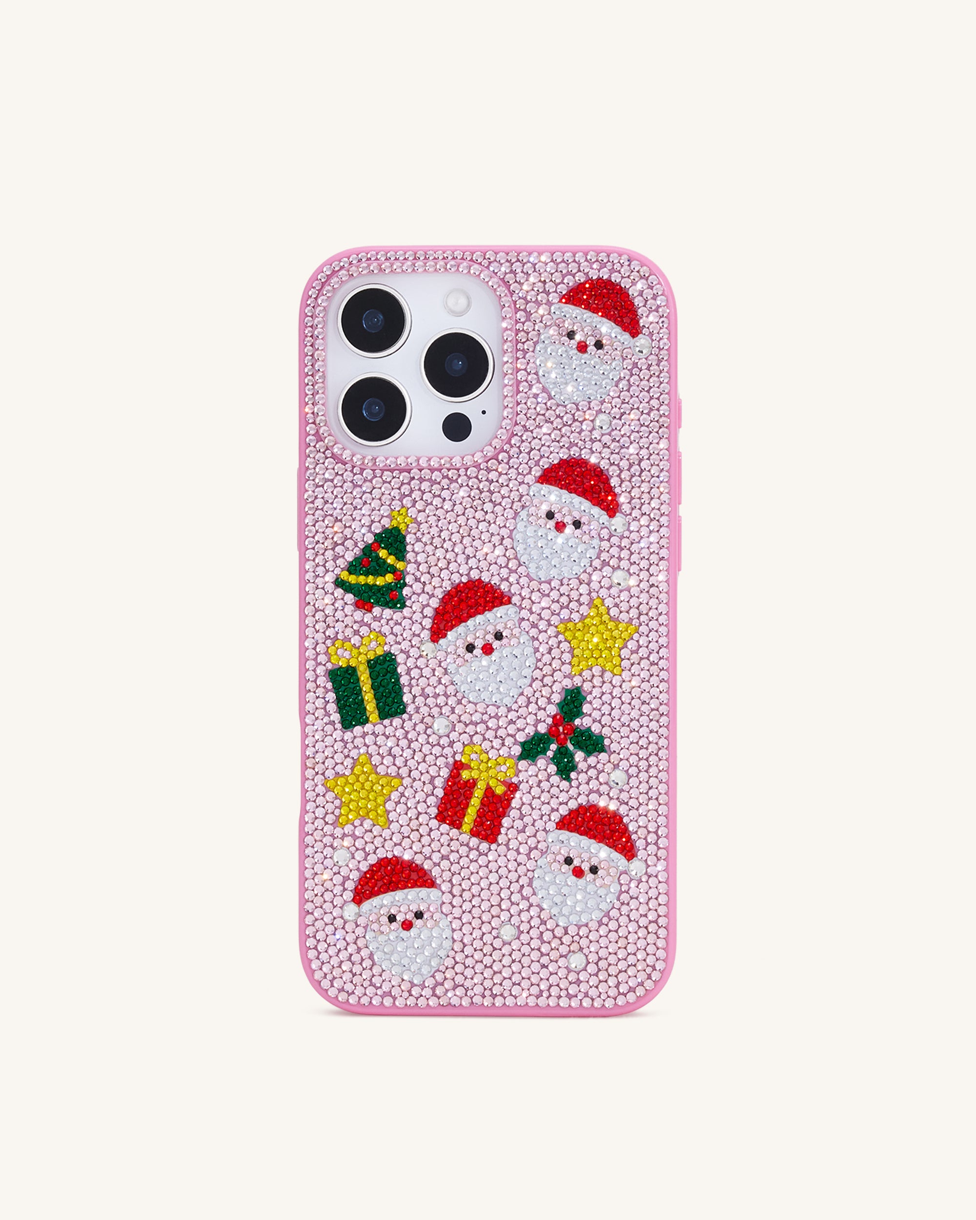 Holiday Icons Artificial Crystal Phone Case - Pink