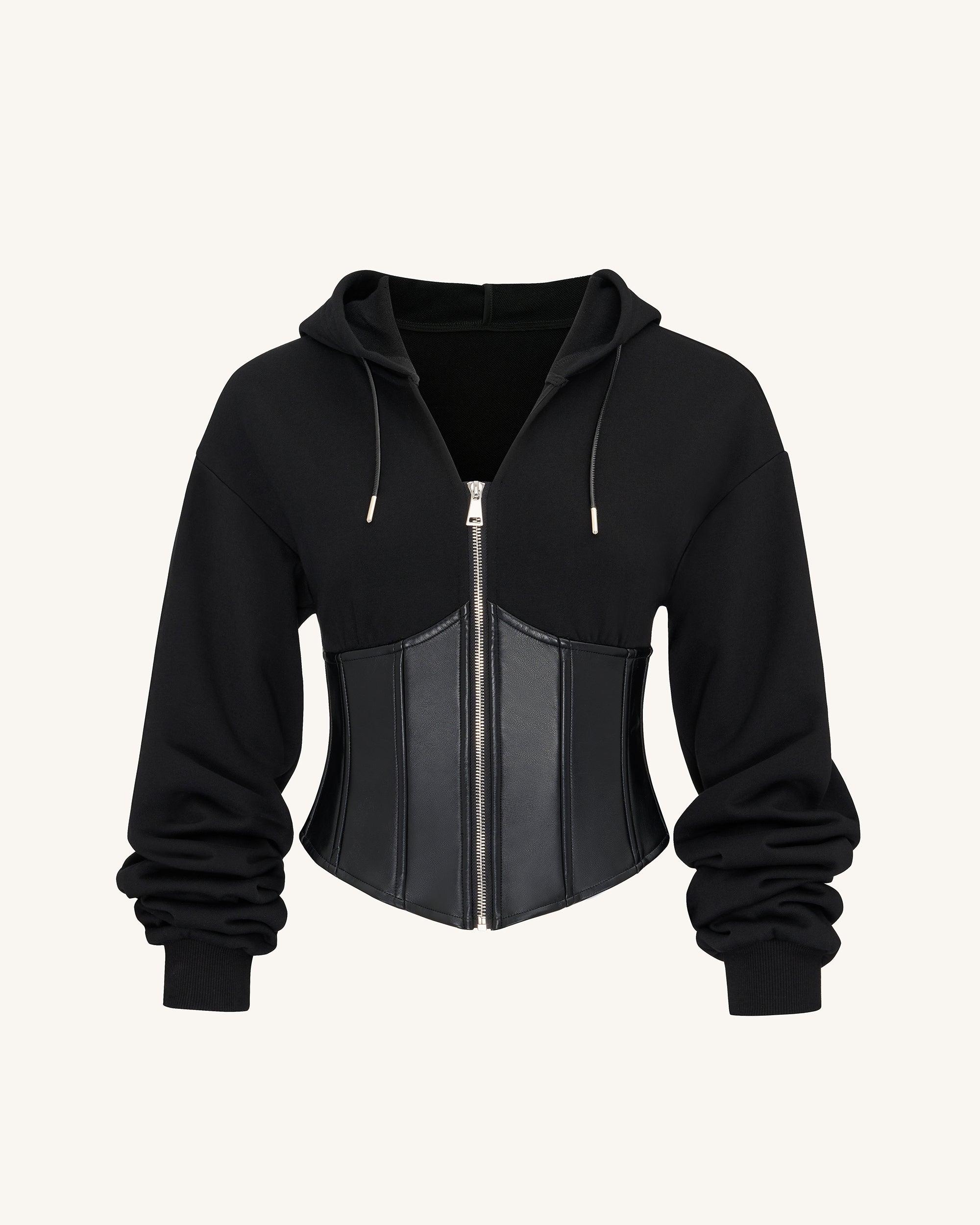 Valentina Structured Corset Hoodie - Black | JW PEI