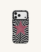 Zebra Star Phone Case - Black