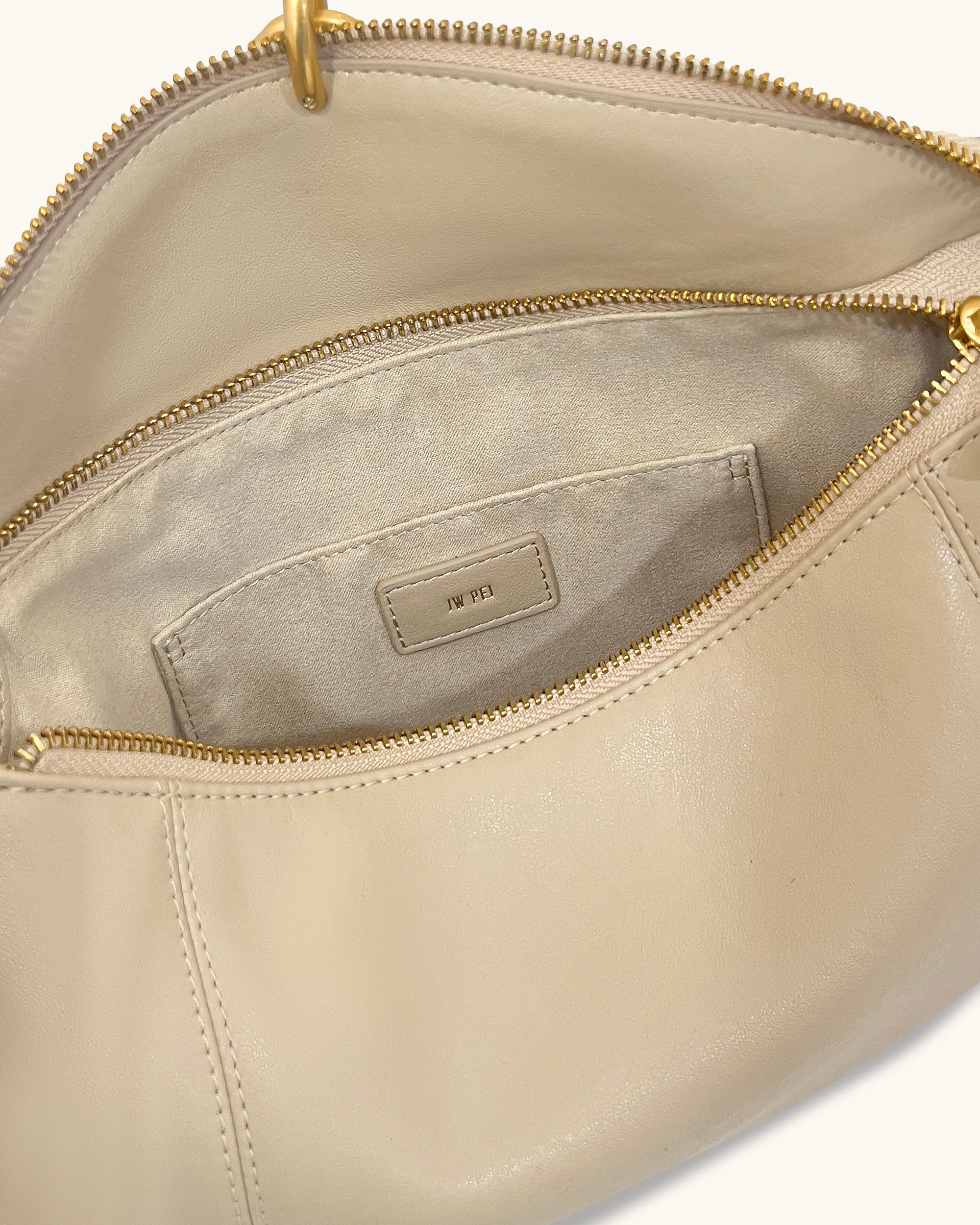 Jayla Metal Pendant Embellished Shoulder Bag - Khaki