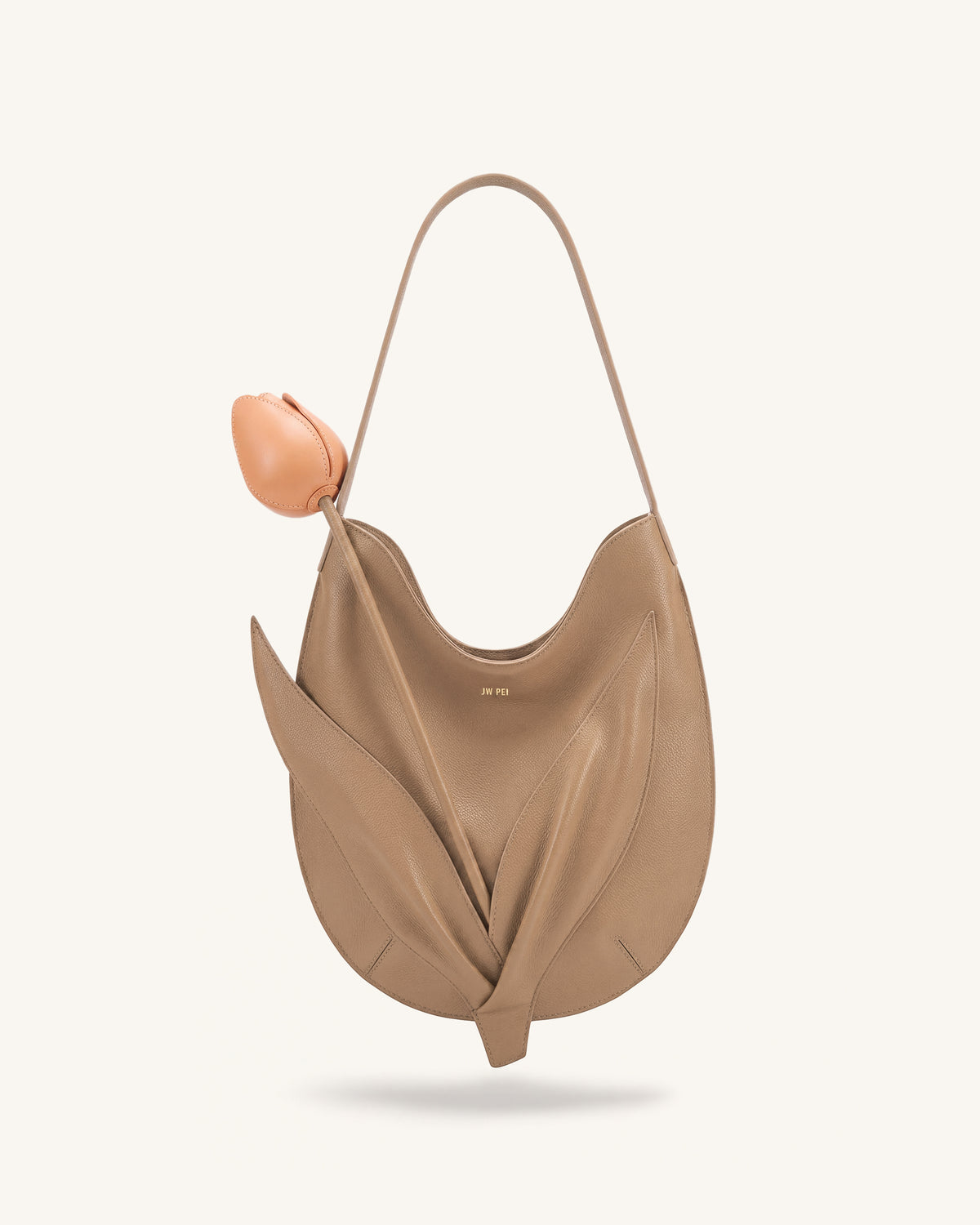 Tulip Shape Shoulder Bag - Light Brown