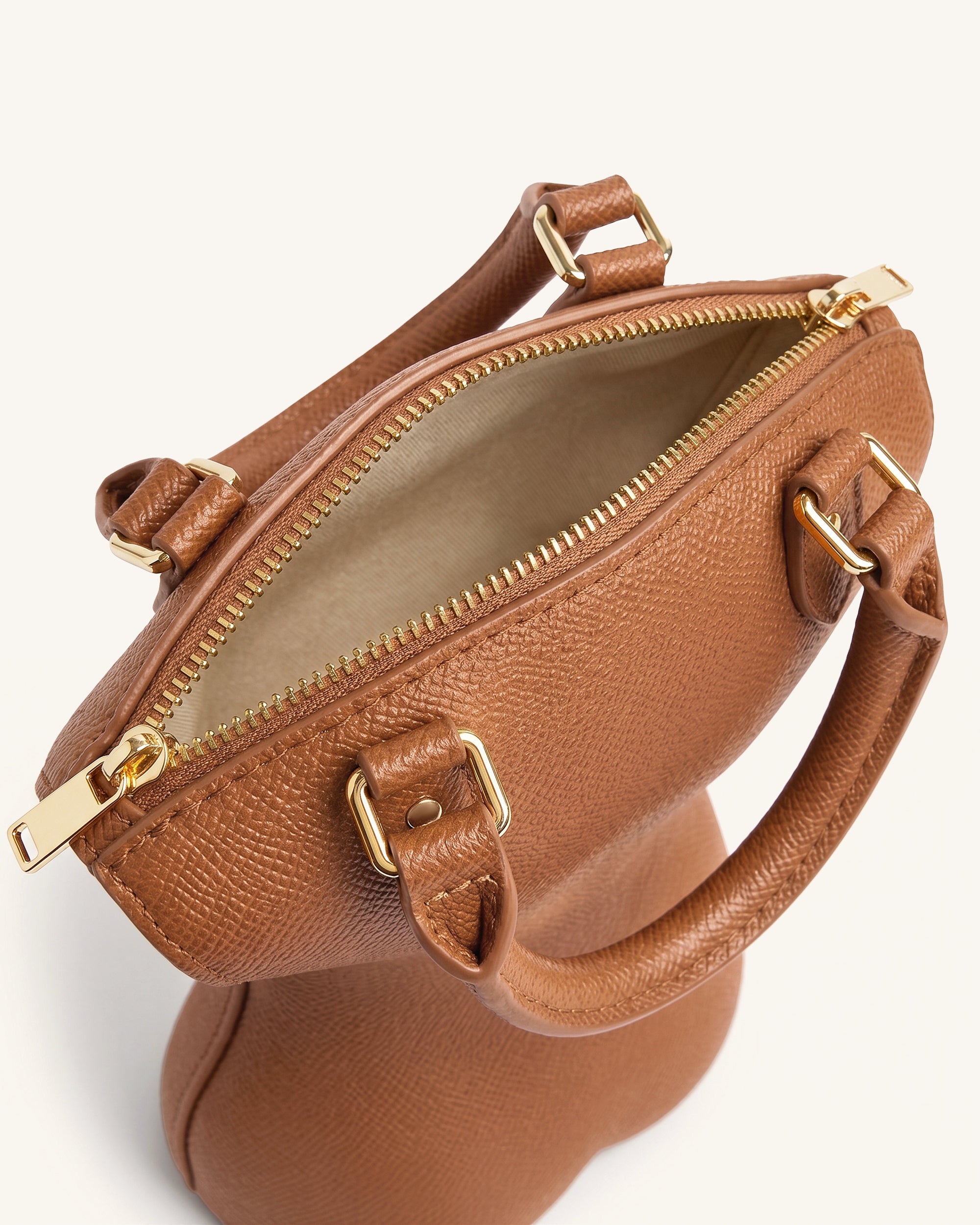 Tara Sculpted Handle Bag - Brown