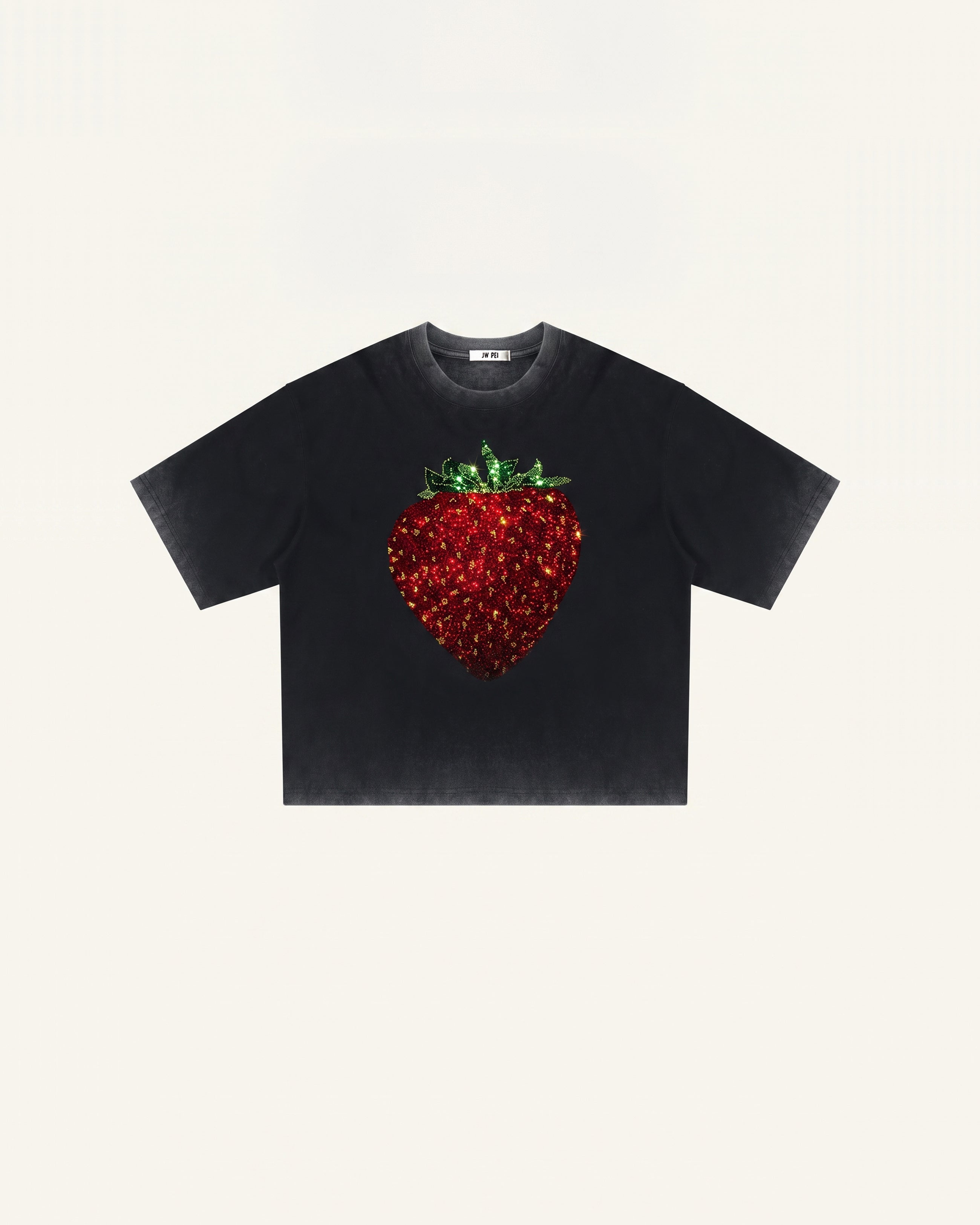 The Crystal Strawberry Graphic Tee - Faded Black
