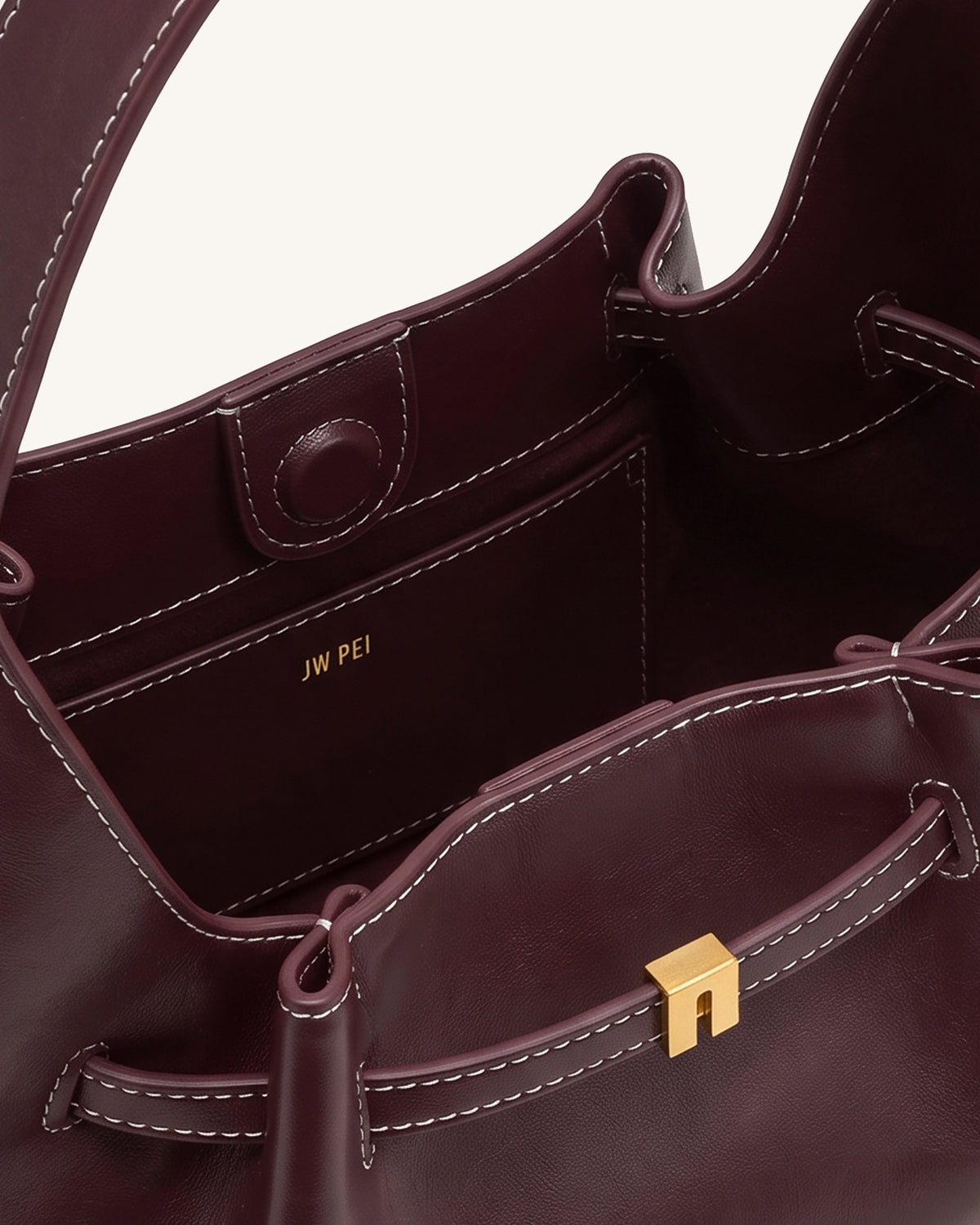 Maeve Dachshund Charm Slouchy Hobo Bag - Deep Burgundy
