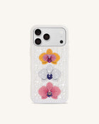 Pearl Orchid Floral Phone Case - White