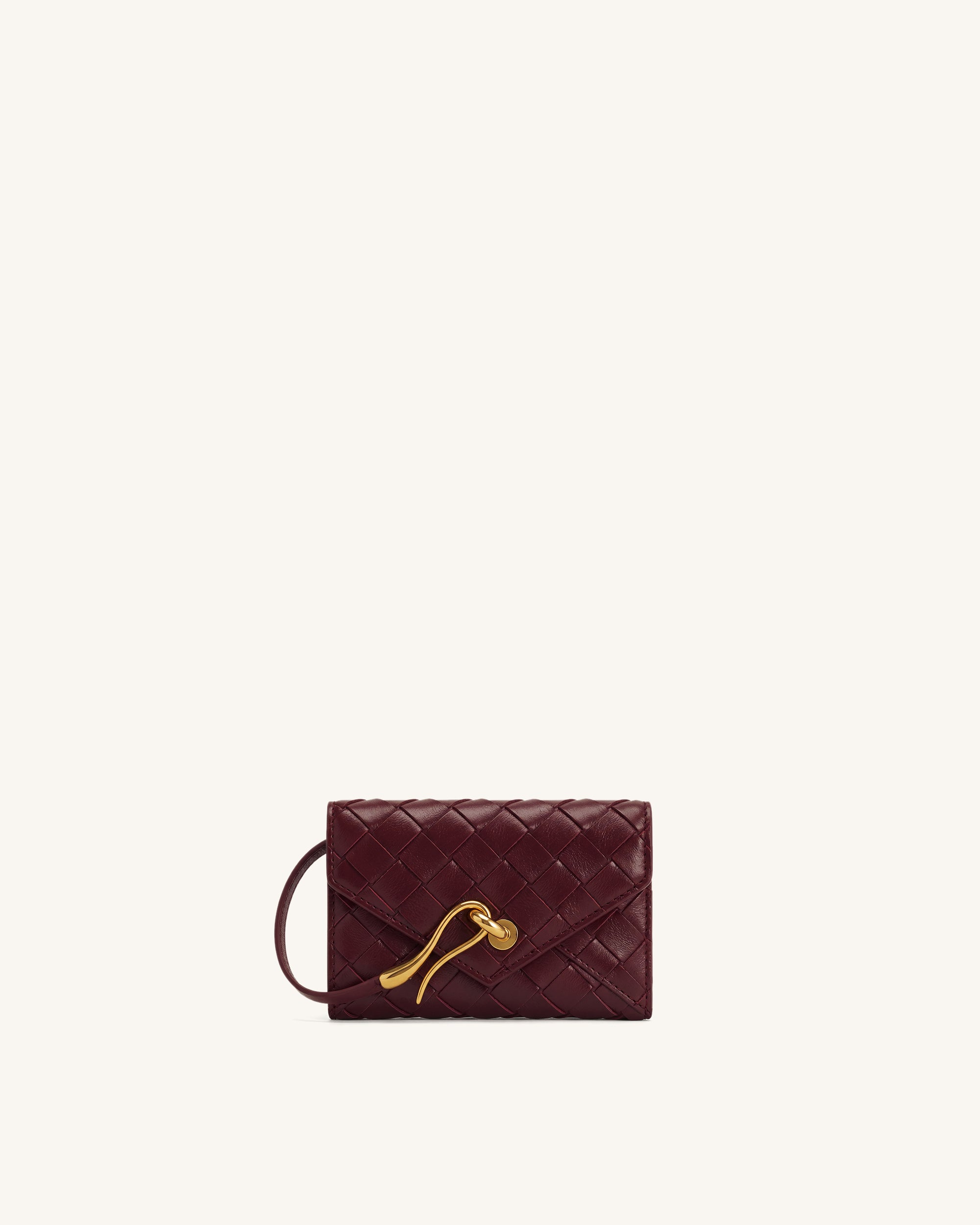 Celeste Woven Texture Envelope Wallet - Wine Red