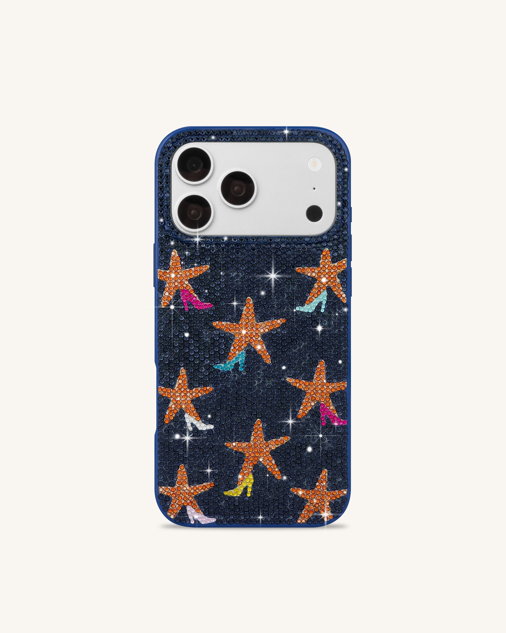 Starfish Rhinestone Phone Case - Blue