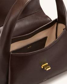 Carmen Flap Top Handle Bag - Dark Brown