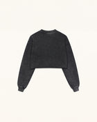 Gem Flower Embellished Cotton T-Shirt - Faded Obsidian