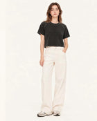 Distressed Raglan Cropped Tee - Faded Obsidian