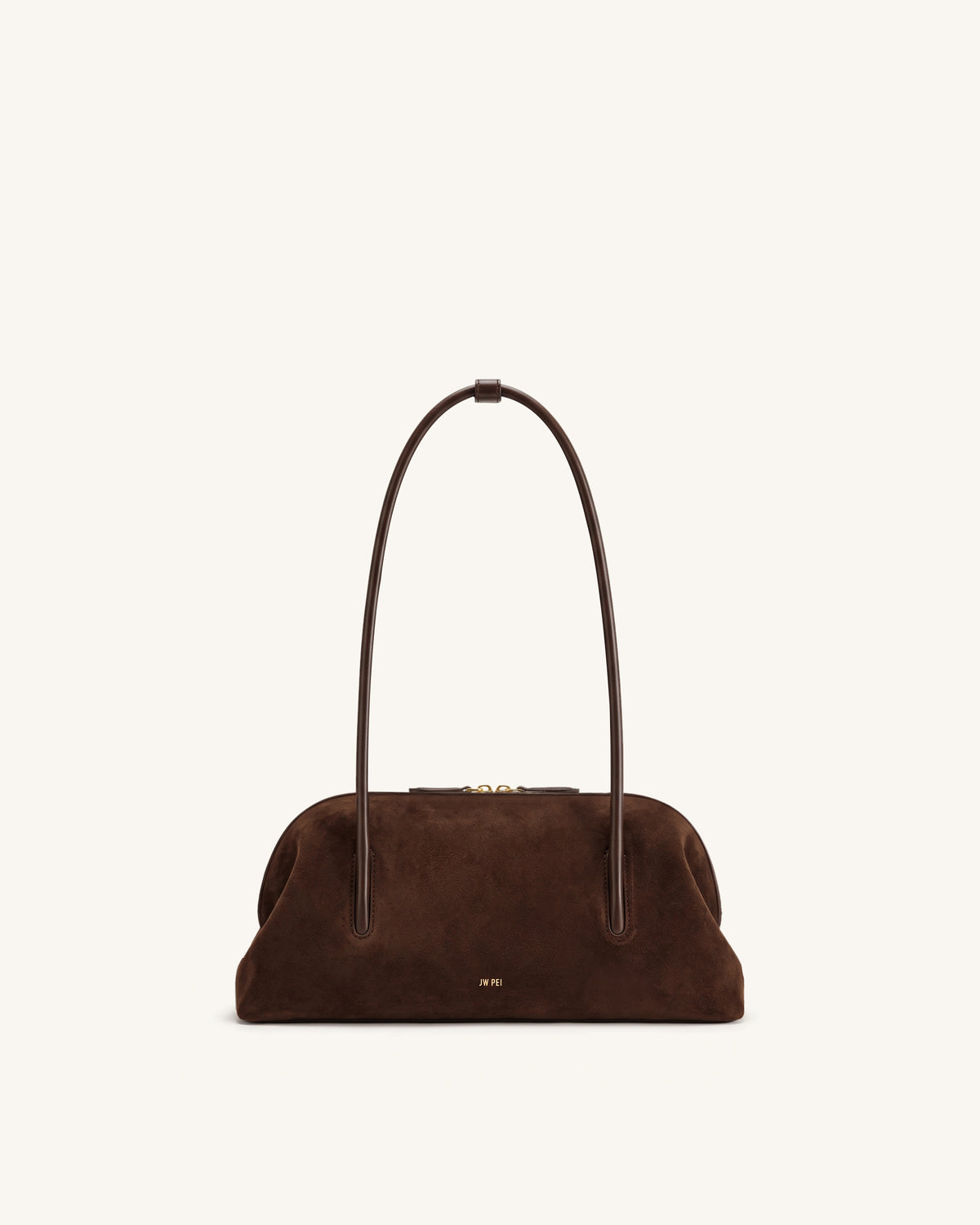 Aveline Faux Suede Shoulder Bag - Dark Brown
